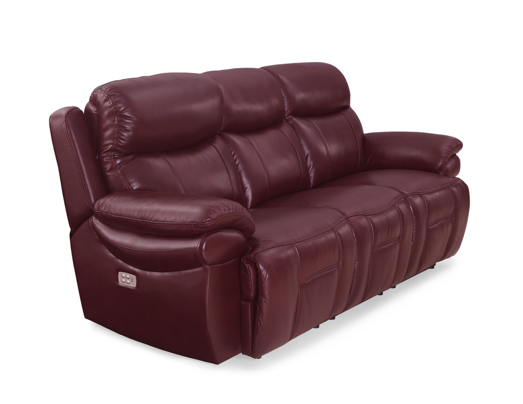 Hyde Line Furniture Boston Leather 3 Seater Reclining Sofa & Reviews Wayfair.co.uk